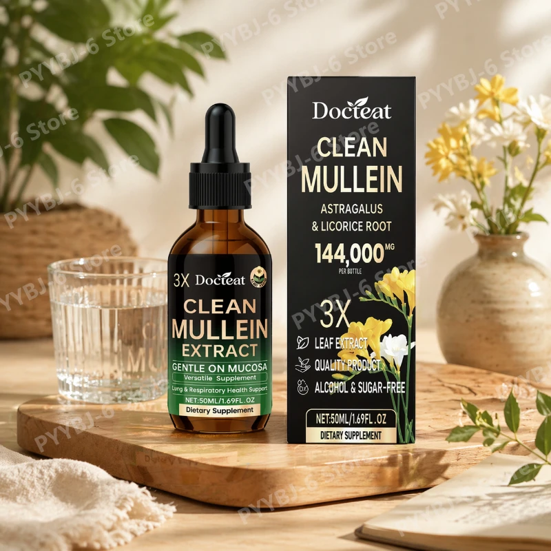 Mullein Astragalus & Licorice Root Extract Drops 50ml Dietary Supplement Alcohol Free Natural Herbal for Wellness Support