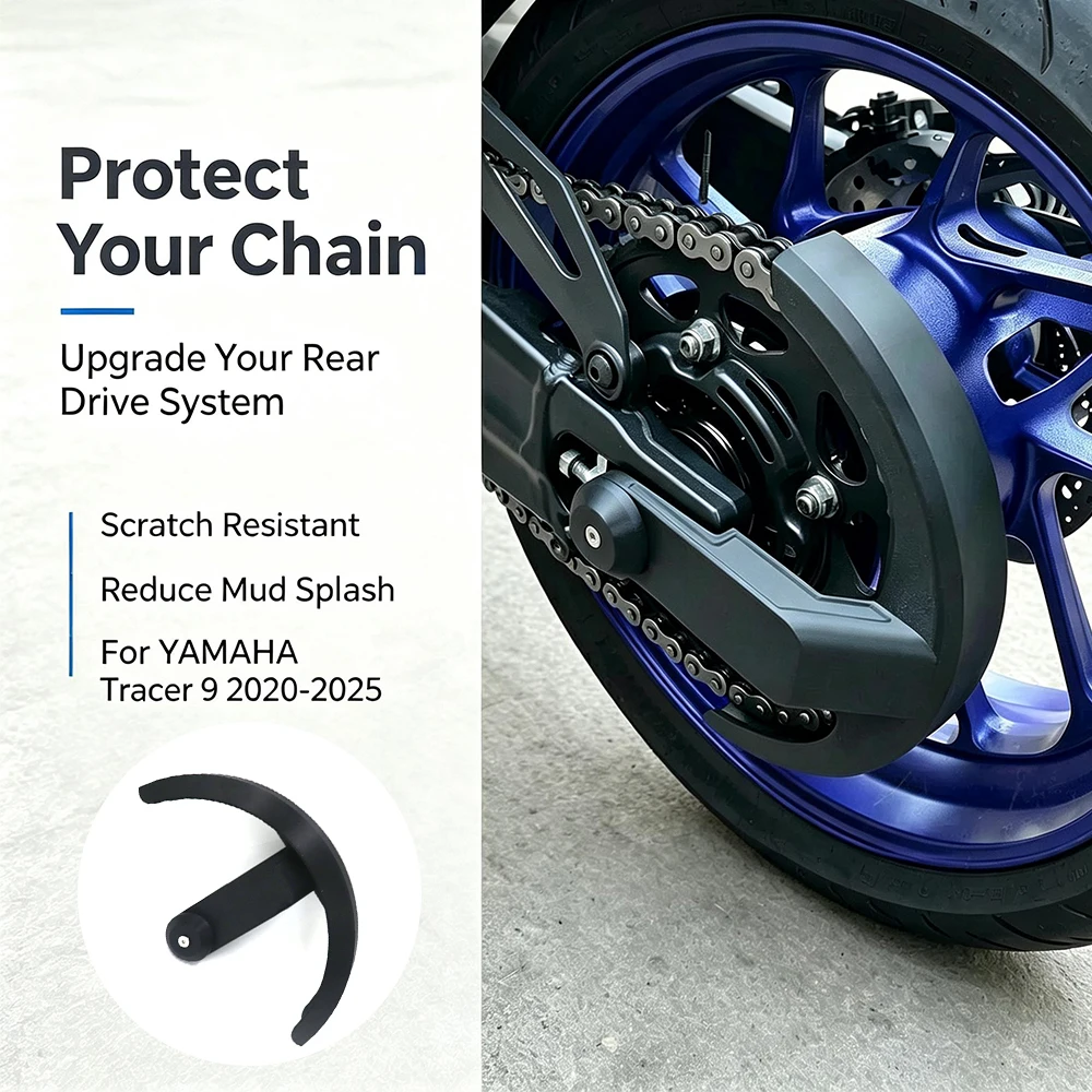 For YAMAHA Tracer 9 2020-2025 NEW Chain Guard Anti-Splash Chain Guard Plate Motorcycle Chain Cover Rear Wheel Cleaning