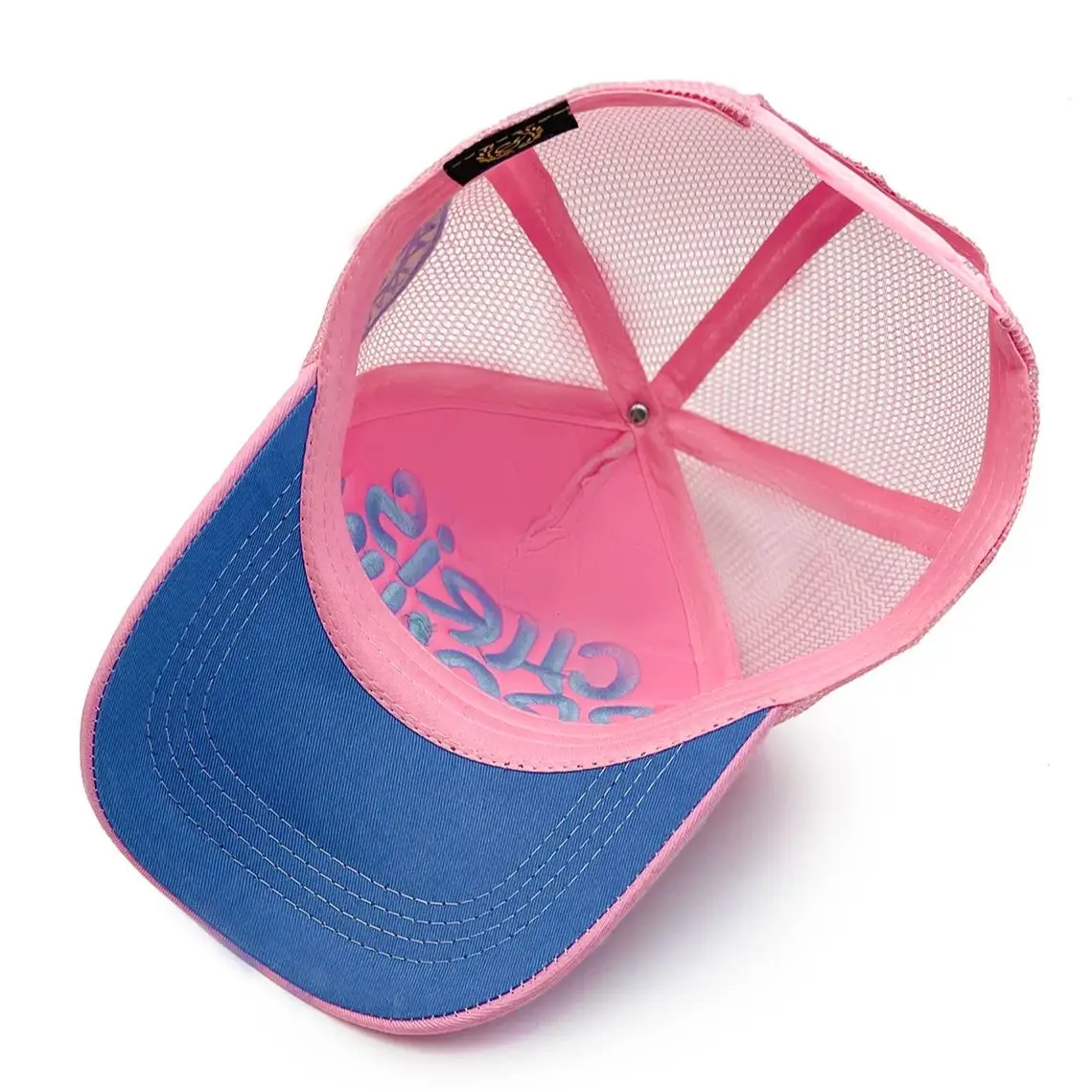 Mesh breathable baseball cap summer stitching letter embroidery sun visor cap outdoor sports breathable sun visor cap