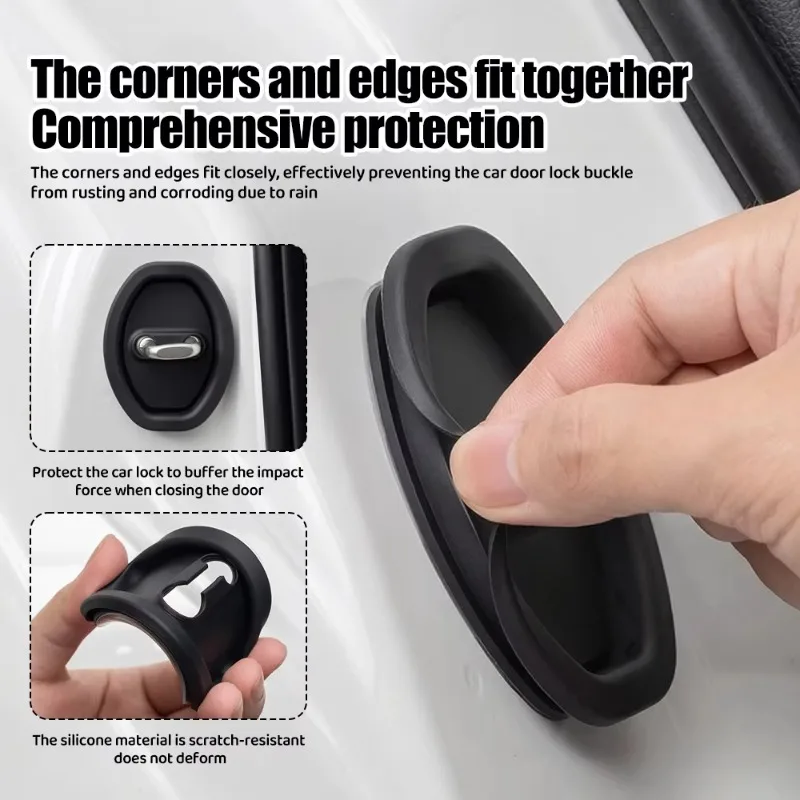 4PCS General Motors Door Lock Rubber Sleeve Protective Pad Door Shock Absorption Buffer Anti-collision Paste
