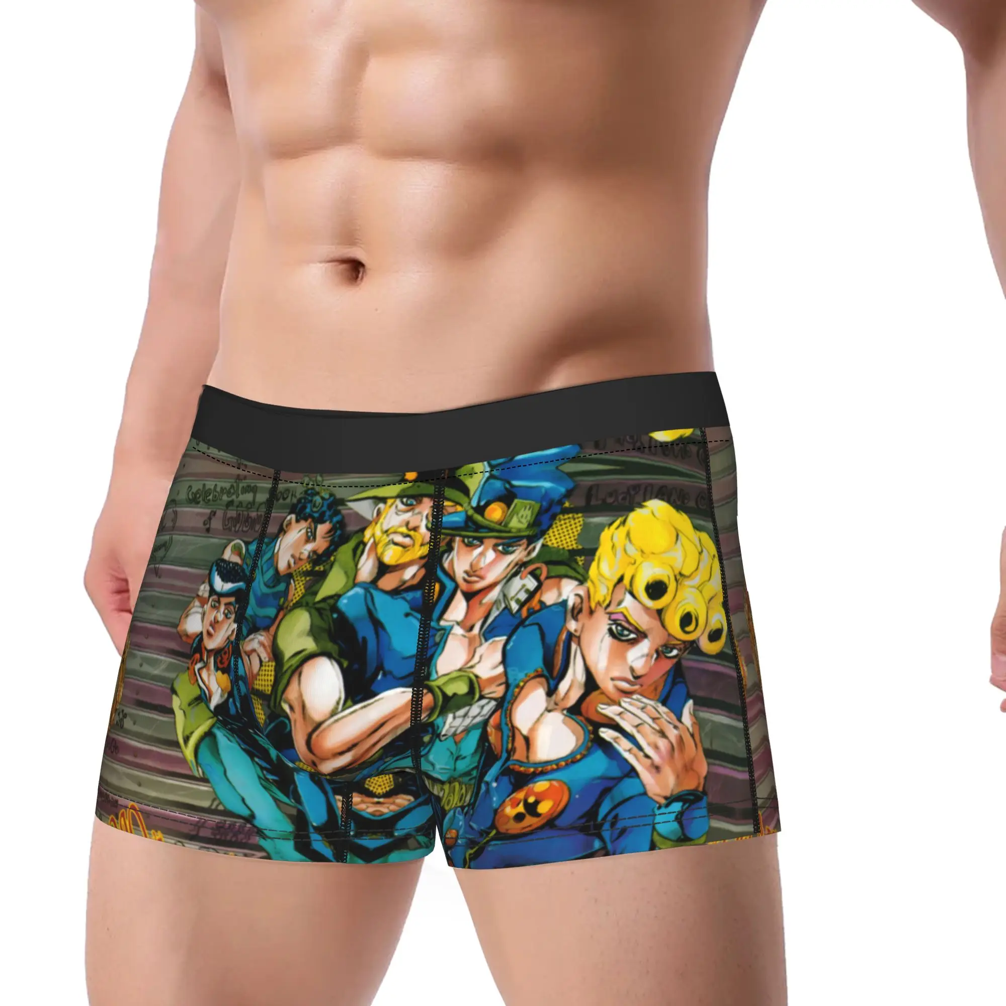Classic Japanese Manga JoJo's Bizarre Adventure Underpants Breathbale Panties Male Underwear Ventilate Shorts Boxer Briefs
