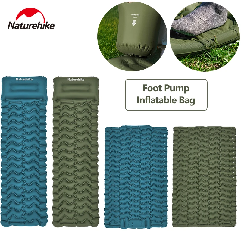 

Naturehike R1.6 Inflatable Mattress 40D Nylon TPU Waterproof Outdoor Sleeping Bed Camping Portable Hiking Air Cushion 1-2 People