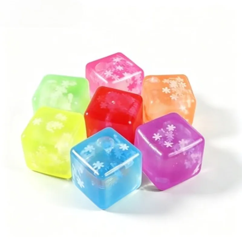 Snowflake Square Maltose Squishy Fidget Toy Stress Relief Sensory Toy Clear Squeeze Decompression Toy for Kids Classroom Rewards