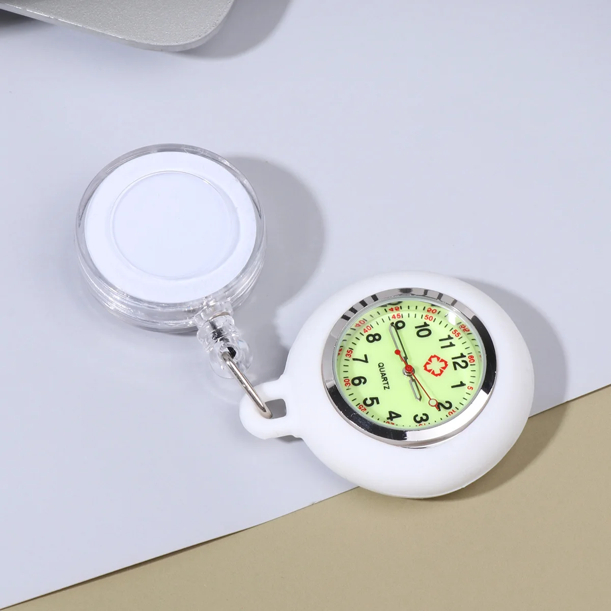 

Badge Reel Pocket Fashion Nurse Watch Clip-On Pocket Hanging Watch For Students Lightweight Durable Accurate Time Clear Number