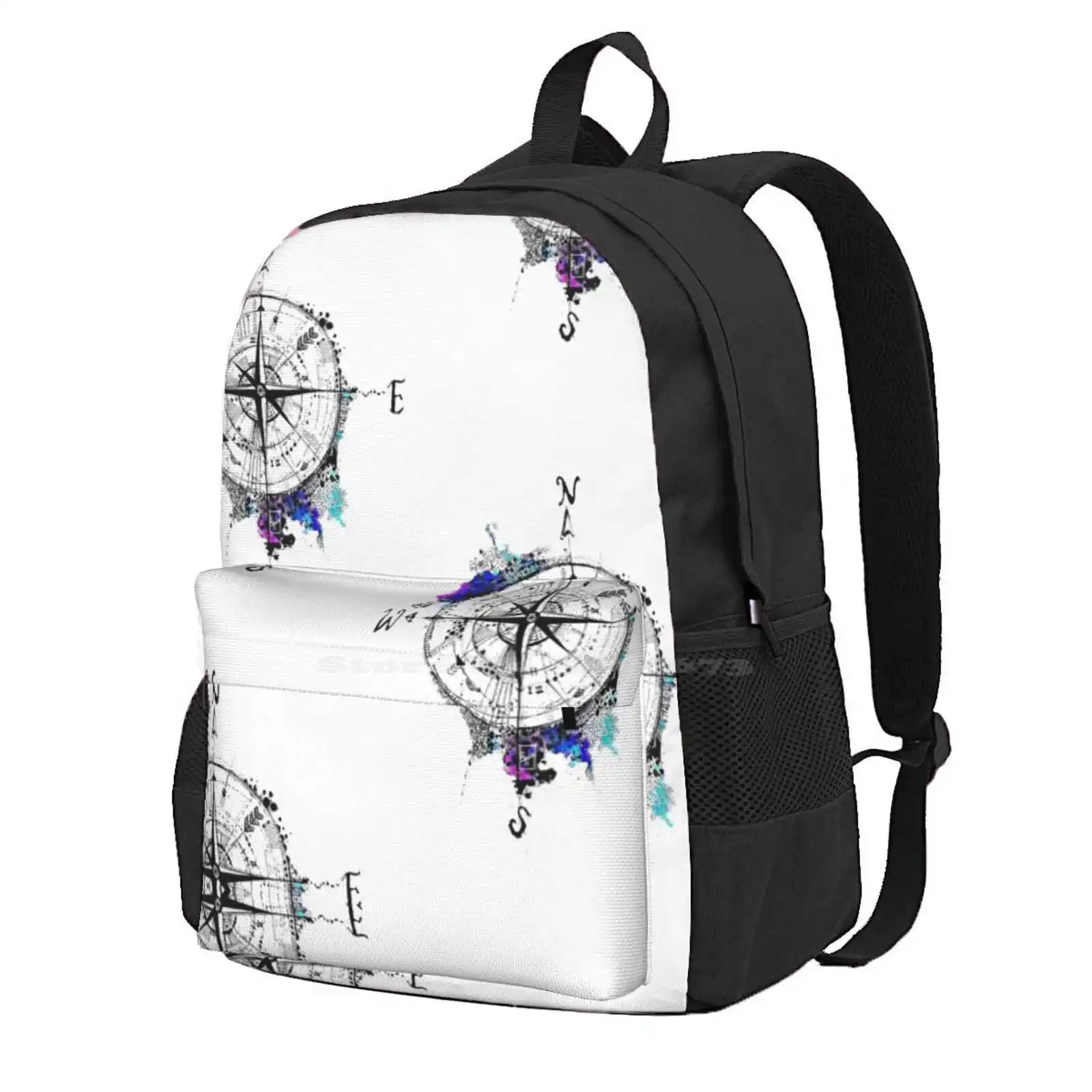 Not All Those Who Wander Are Lost Hot Sale Schoolbag Backpack Fashion Bags Artist Sketch Compass North South West East