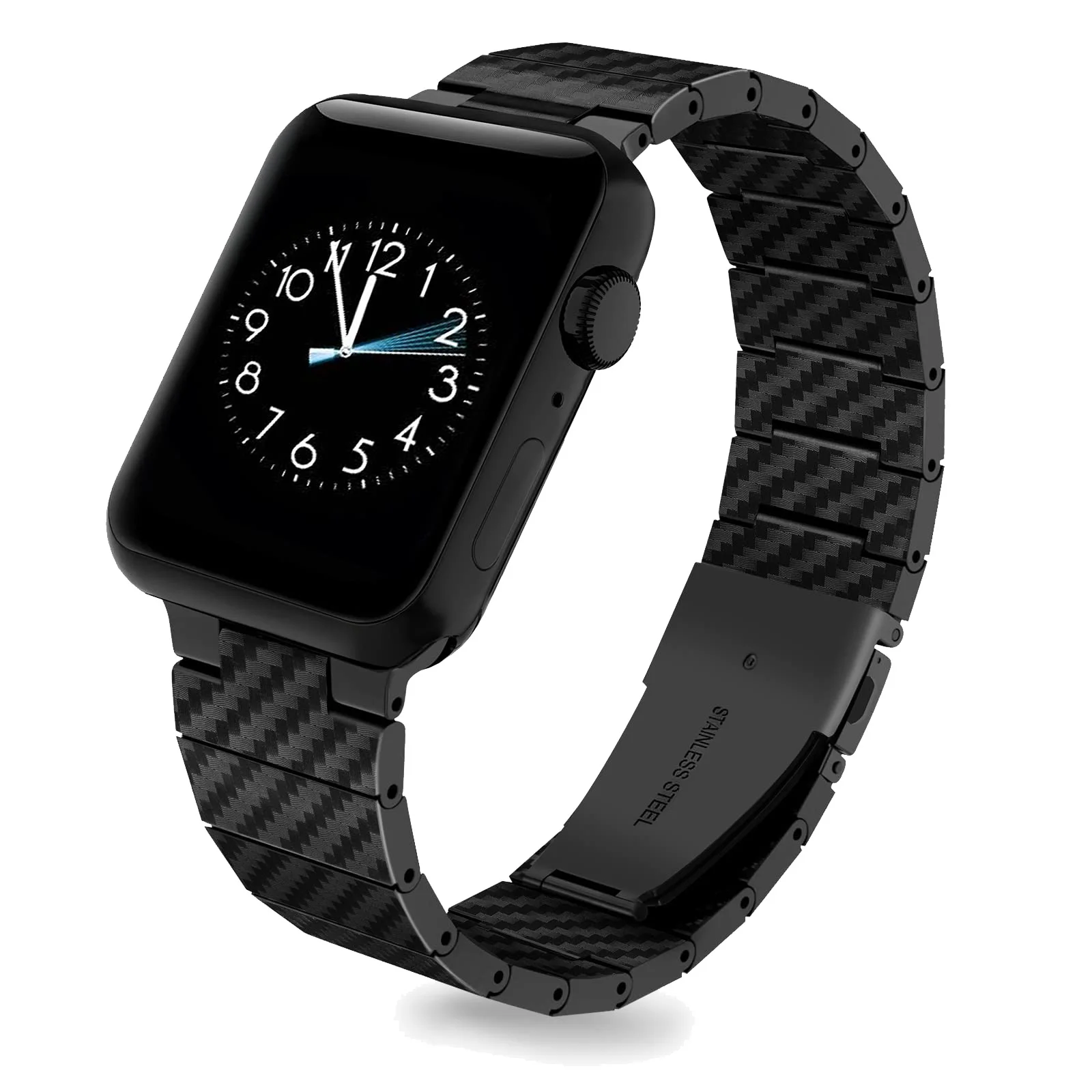 Carbon Fiber Strap For Apple Watch Band 45mm 44mm 42mm 41mm 40mm 38mm Lightweight Link Bracelet belt iWatch Series 5 4 3 6 SE 7