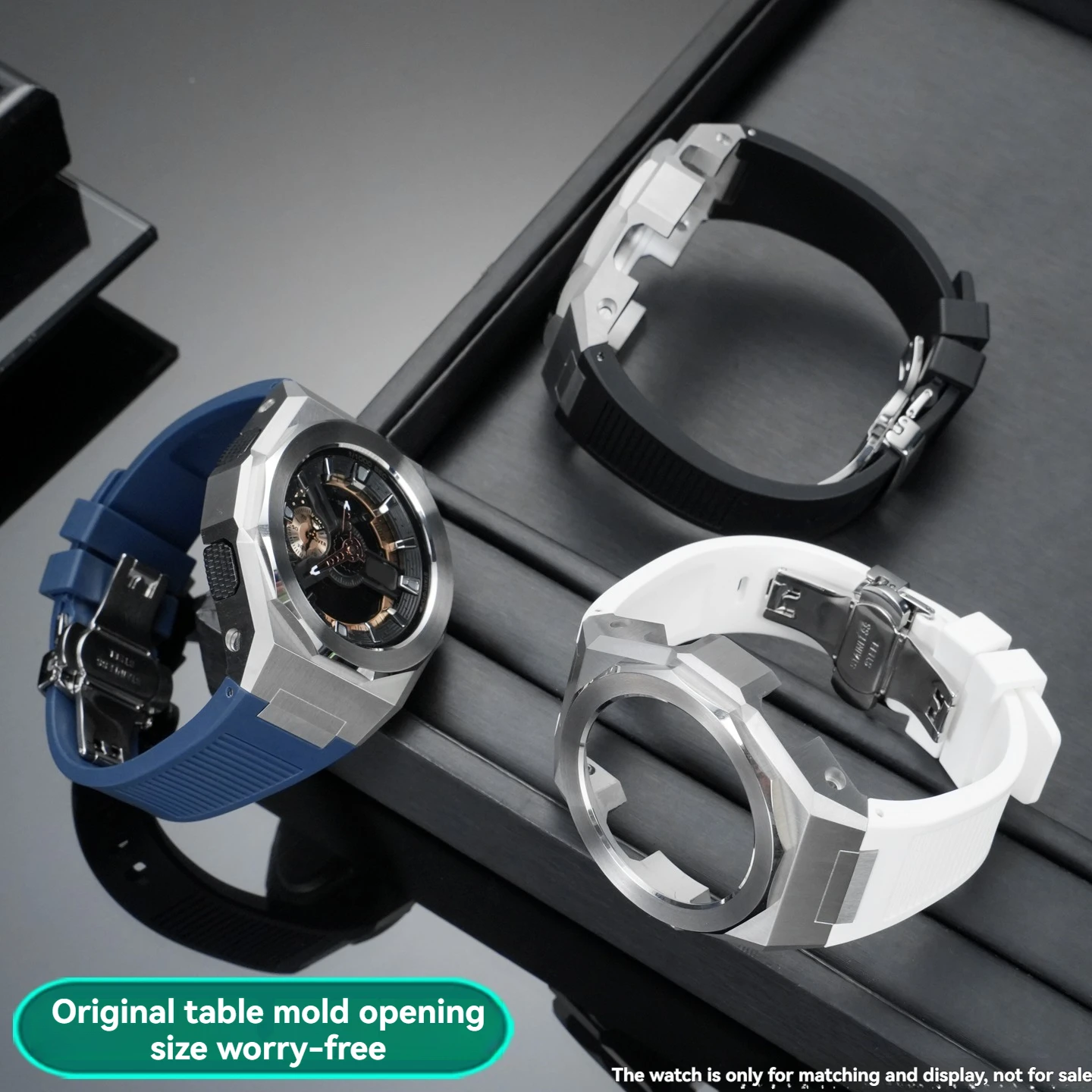 حافظة وحزام GA110 · حافظة ساعة عصرية لمجموعة تعديل GA110/100 حزام من الفولاذ المقاوم للصدأ حزام مطاطي فلوري حافظة معدنية مع أدوات