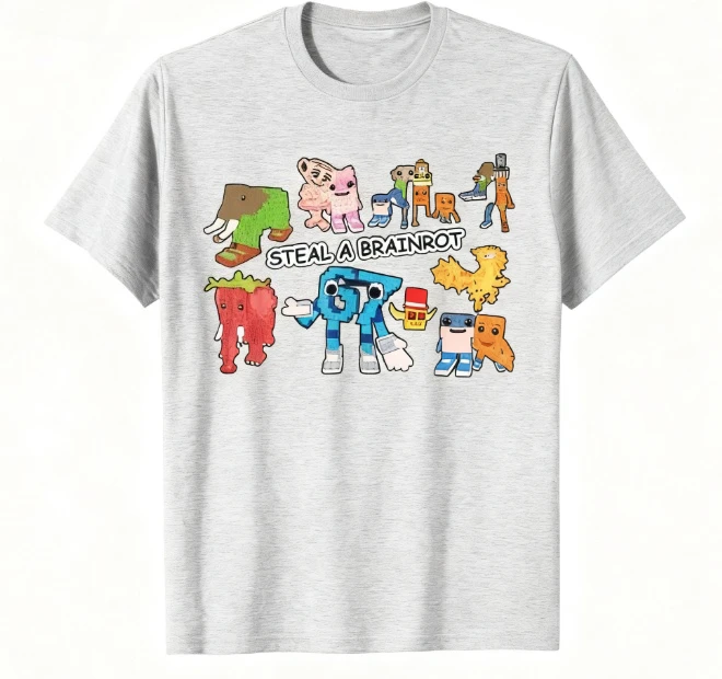 2025 سرقة الدماغ روت قميص مضحك ألعاب ميمي تي شيرت للرجال النساء 100% القطن تي شيرت قصيرة الأكمام بلايز موضة شعبية #2