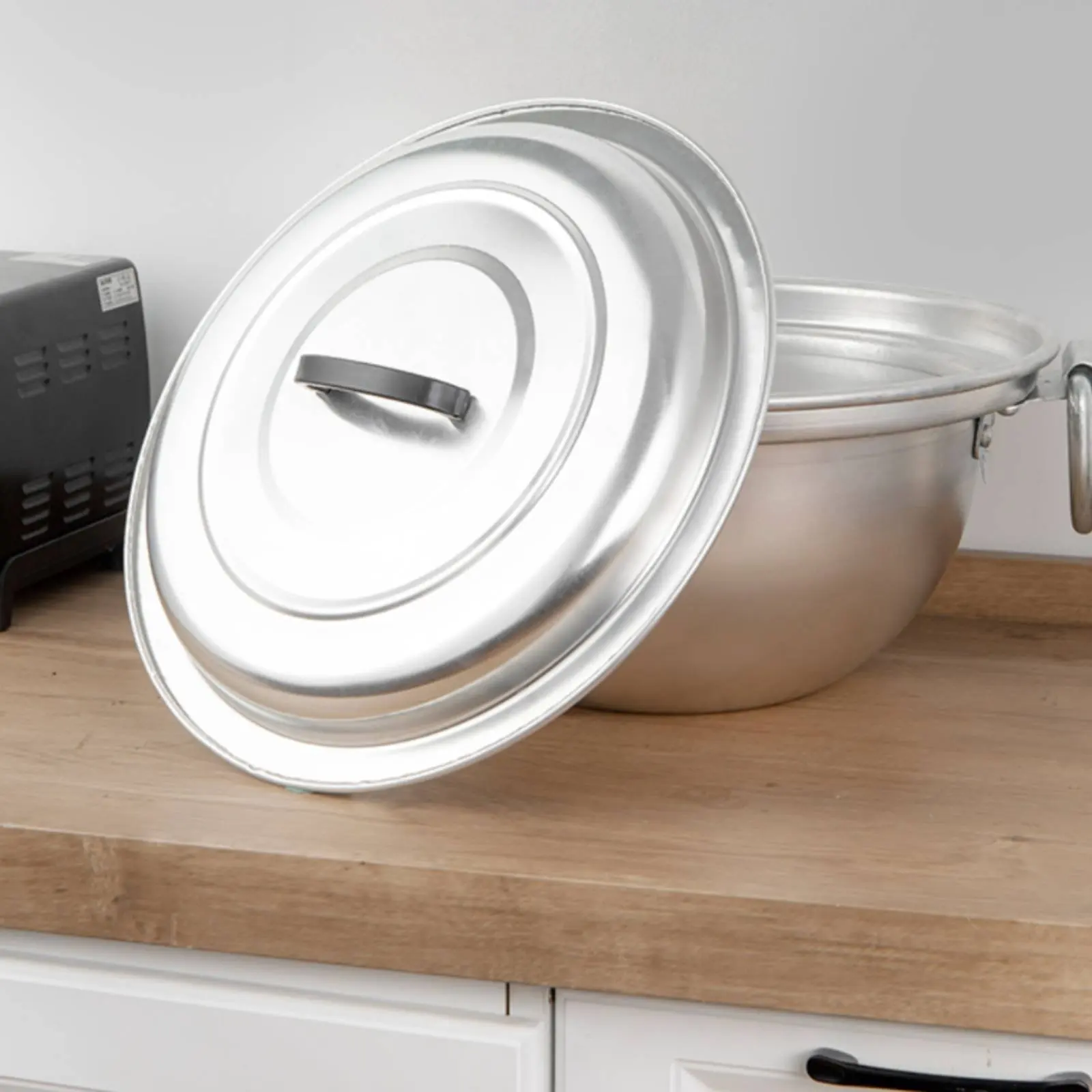 

Large Soup Pot Gas Cooktop Compatible Round Bottom Aluminum Pot Aluminum Wok Sturdy Round Bottom Wok Pan Easy to Heat for Chefs