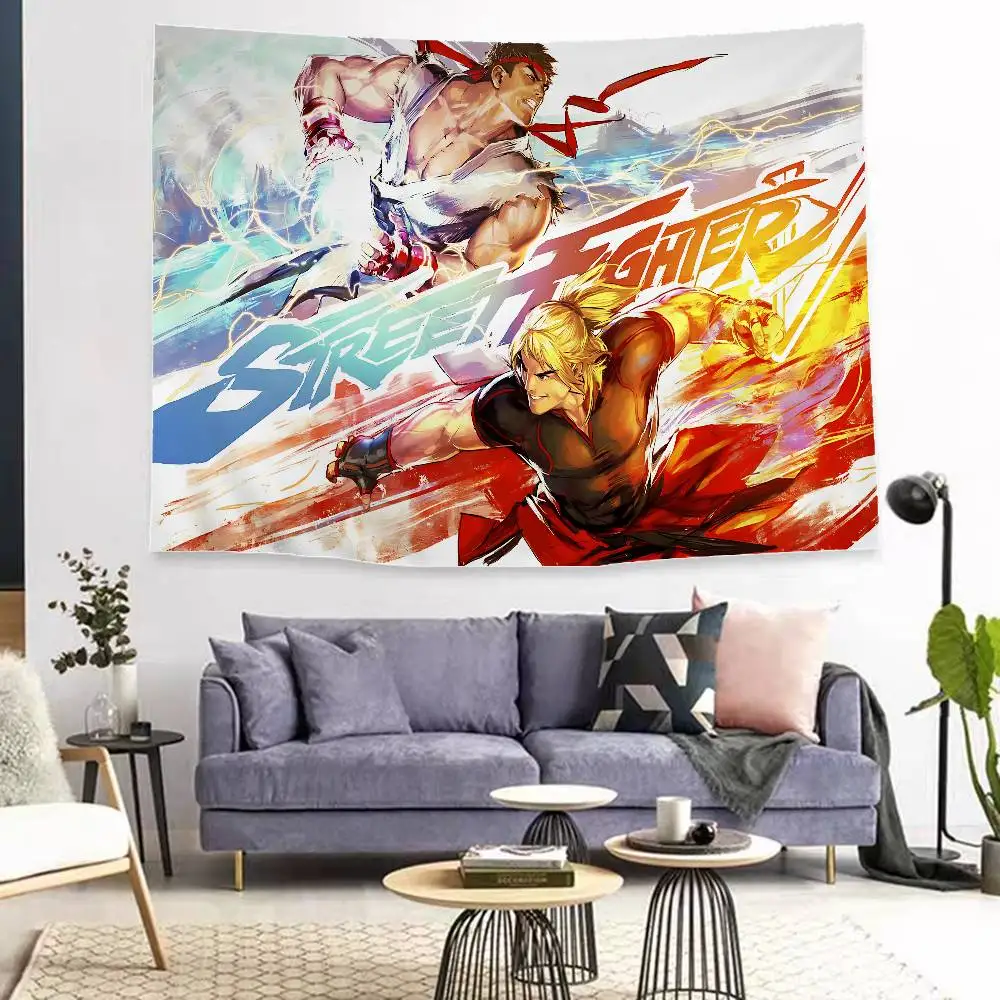 Street Fighter Retro Game Printed Large Wall Tapestry Indian Buddha Wall Decoration Witchcraft Bohemian Hippie Wall Art Decor