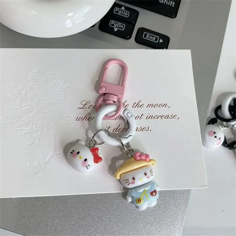 Kawaii Hello Kitty Cartoon Key Ring Pendant, Cute Sanurgente, Girls Birthday Gift, Couple School Bag Pendant