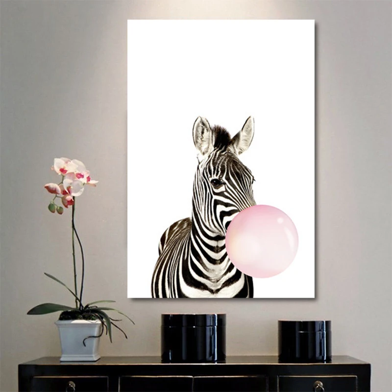 ศิลปะบอลลูนผ้าจิตรกรรมตกแต่งสัตว์พื้นหลังผ้าใบตกแต่งโปสเตอร์ห้องนอนการตกแต่งบ้าน