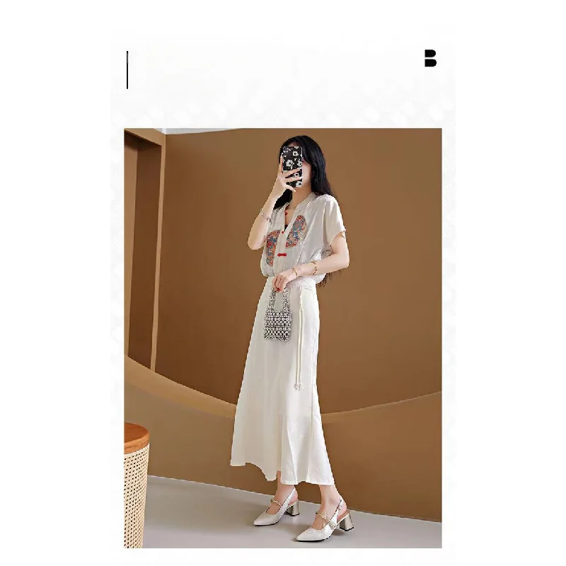 Elegante Damen-Slingback-Pumps im chinesischen Stil mit Perlenverzierung, spitzer Zehenpartie und klobigem Blockabsatz – perfekt für Sommer, Freizeit und Partys – Detail 1