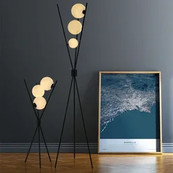 Lampade da terra a LED nere dal design nordico semplice lunare per soggiorno, sala da pranzo, loft, uffici, camera da letto, comodino, decorazioni per la casa