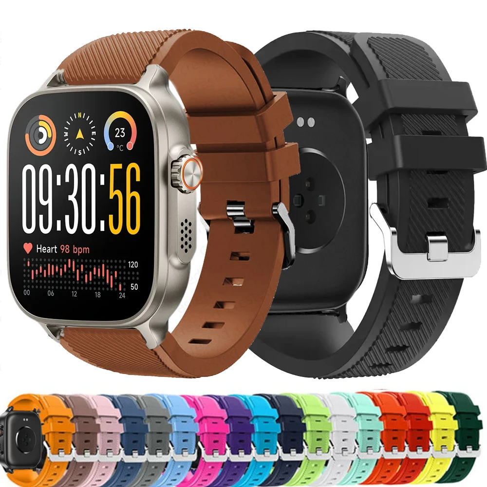 Pulseira de Silicone Esportiva para Smartwatch Realme Watch 5/S2, Bracelete de Substituição para Realme Watch 2/3/S/3 2 S Pro, Correias de Relógio de 22mm