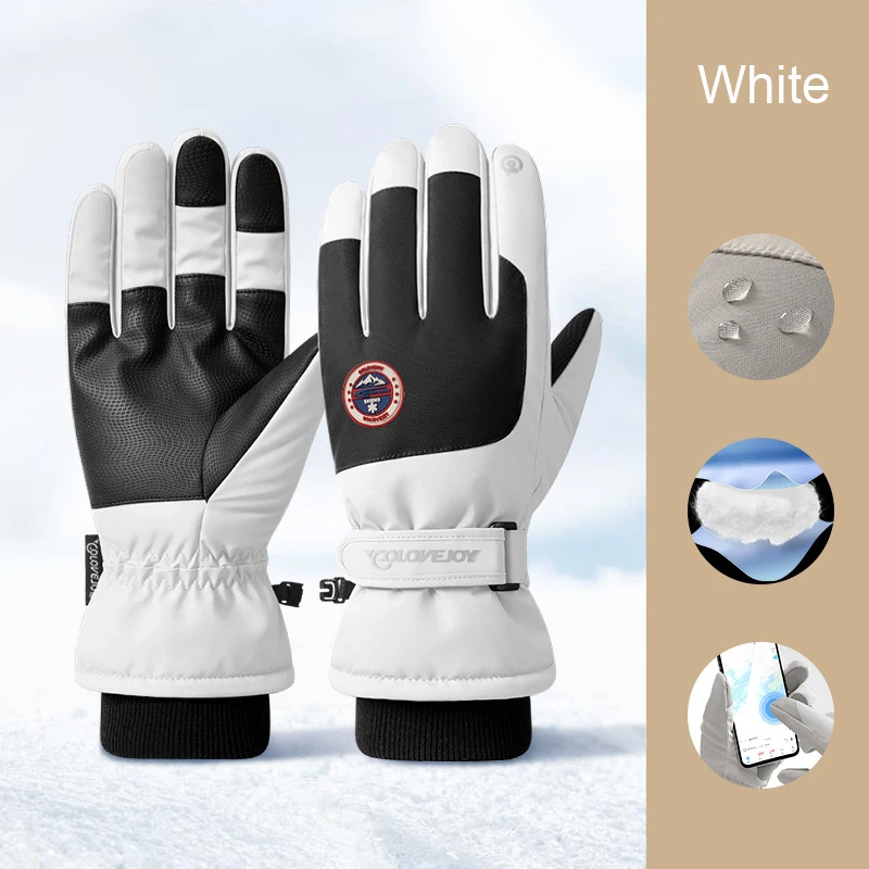 Zimowe męskie damskie rękawice narciarskie Wiatroszczelne, ciepłe, wodoodporne, polarowe z ekranem dotykowym, antypoślizgowe, snowboardowe, skutery