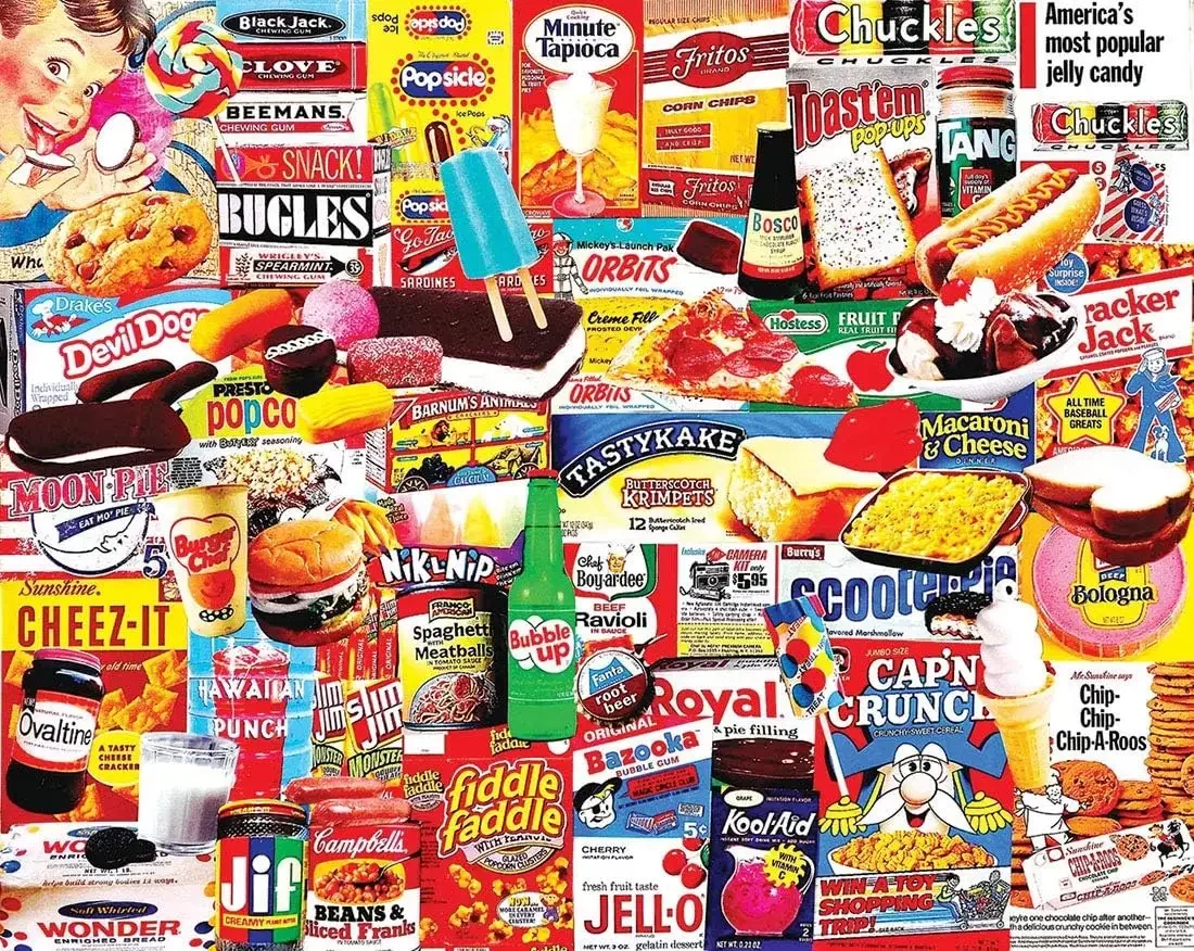 

Jigsaw Puzzles for Adults 1314/520/120pcs Things I Ate As A Kid Collage Wooden Puzzles for Gameroom Home Decor Birthday Gift