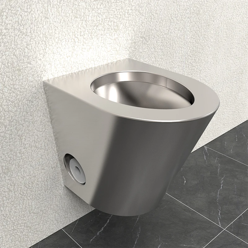 High Security Modern Design Stainless Steel P-Trap Toilet Pan Wall Hung