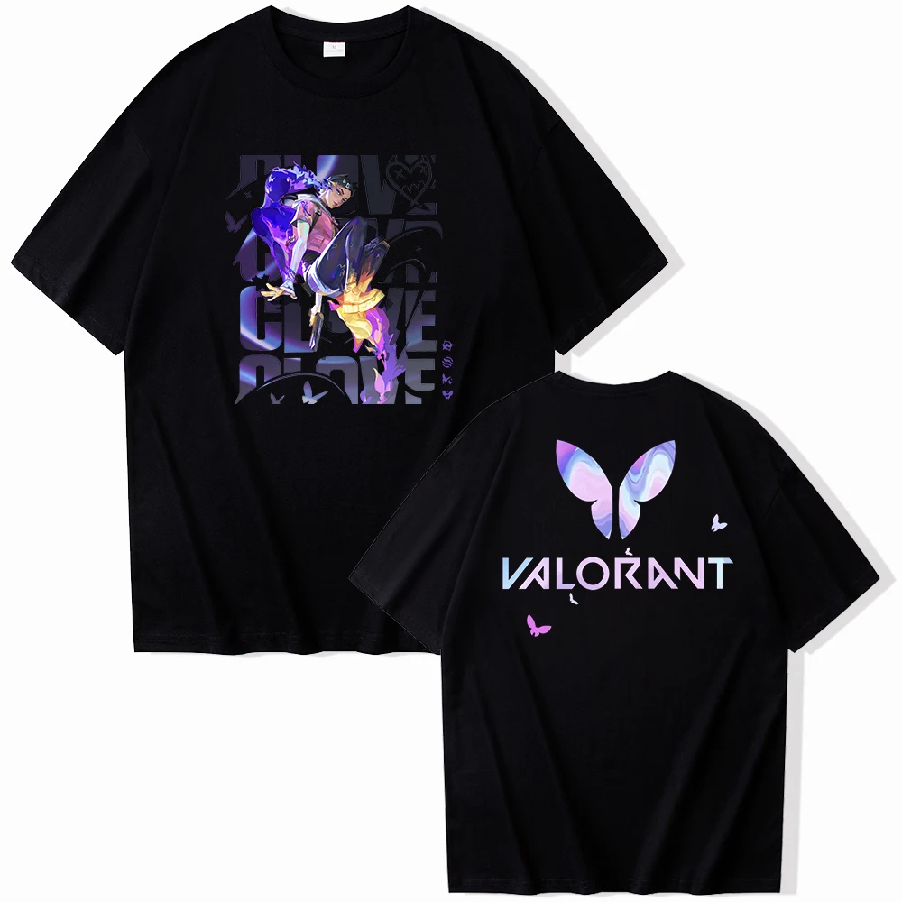 Valorant Clove T-shirt O-Neck Short Sleeve Shirts Fans Gift