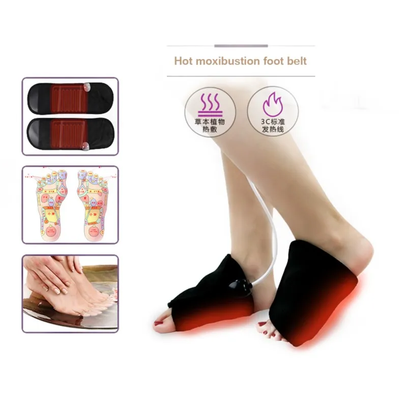 Electric Heating moxibustion Foot belt Far Infrared Physiotherapy Ankle Support Circulation Heating Pad foot Relax Pain Relief