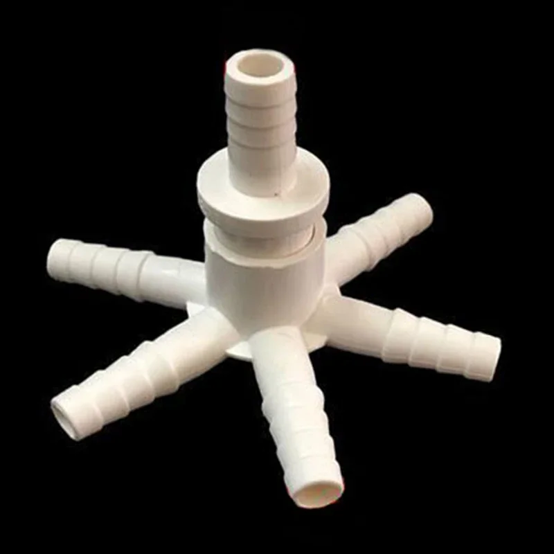 Six-Way Pagoda Joint Aeration Tube Connectors Aquarium PVC Aeration Fish Lake Fish Pond Increase Oxygen Accessories