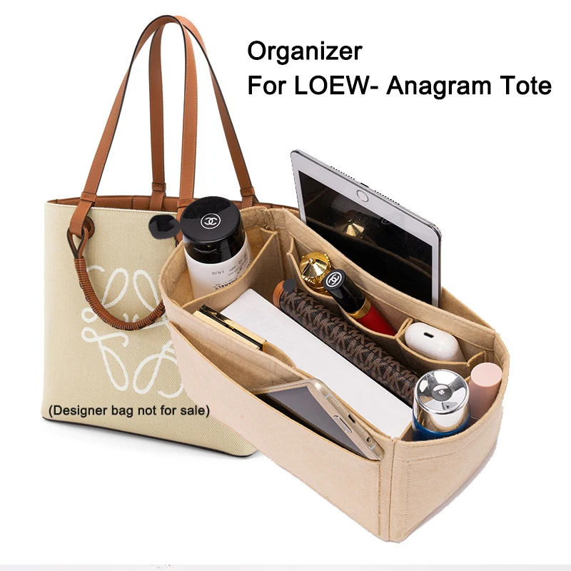 

Purse Organizer Insert Bag For Anagram Tote,Felt Bag Liner With Phone Pocket,Handbag Tote Shaper,2 Style