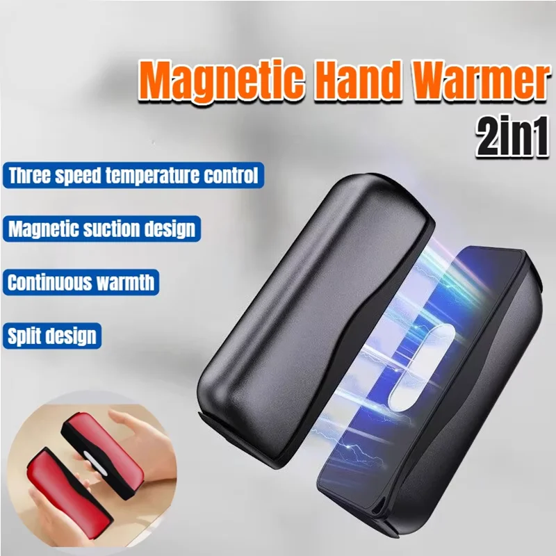 

Magnetic Hand Warmer 2 in 1 10000mAh Large Capacity USB Charging Long Lasting Fast Heating Electric Hand Warmer Winter