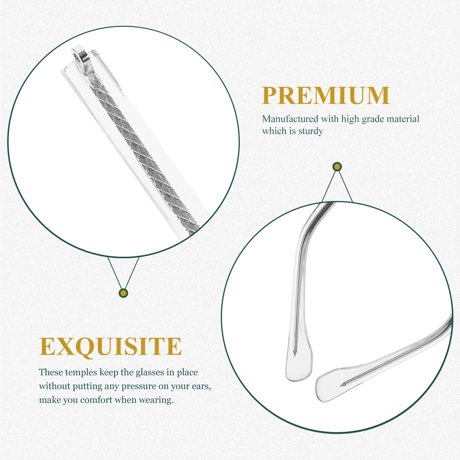 

1 Pair Metal Glasses Arm Replacement Legs Sunglasses Eyeglasses Repair Accessories Universal Fit No Ear Pressure