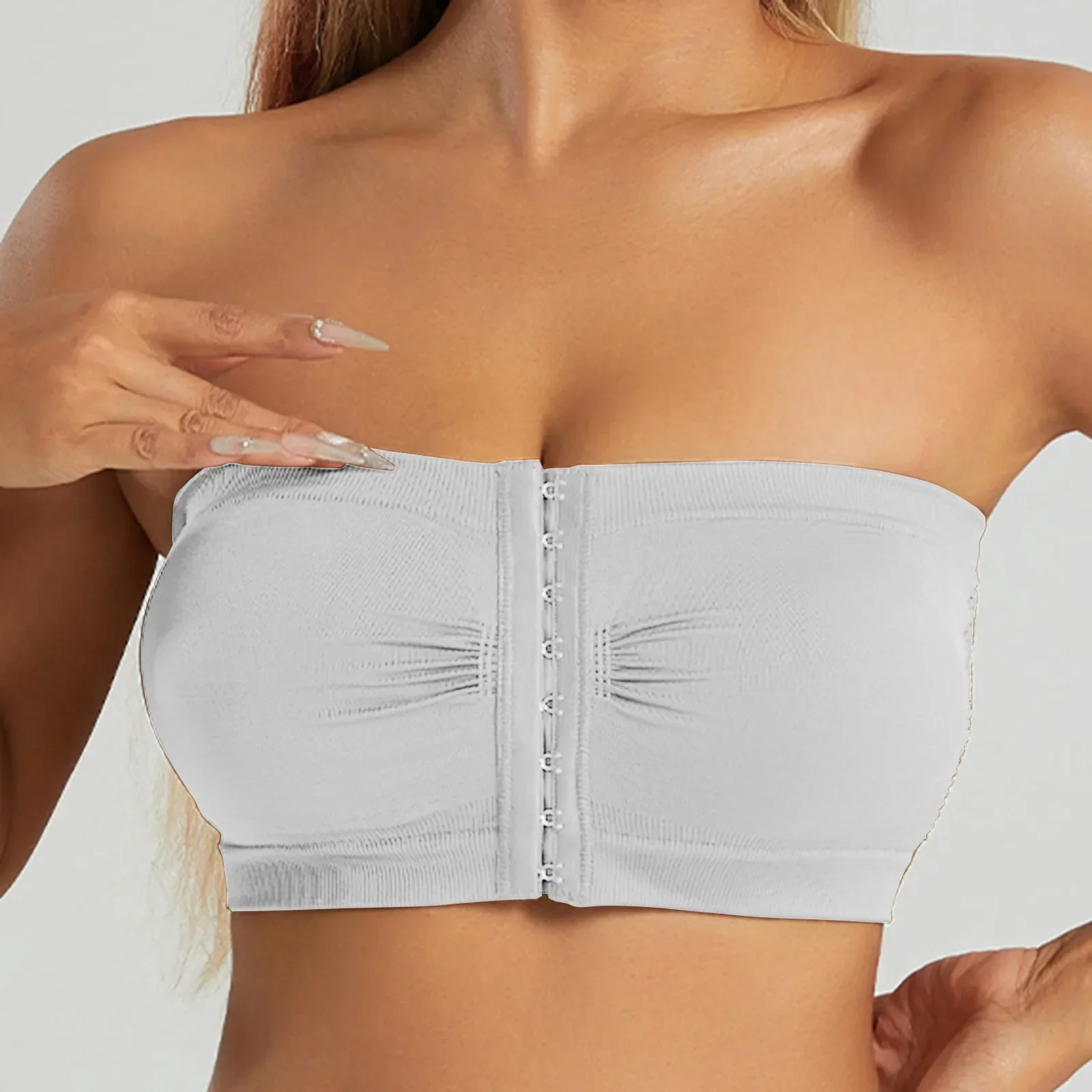 Bezešvé podprsenky bez ramínek pro ženy bez kostic, měkká opora, bezešvé braletky pro ženy, měkká podprsenka s tričkem, top bez ramínek - náhled 5