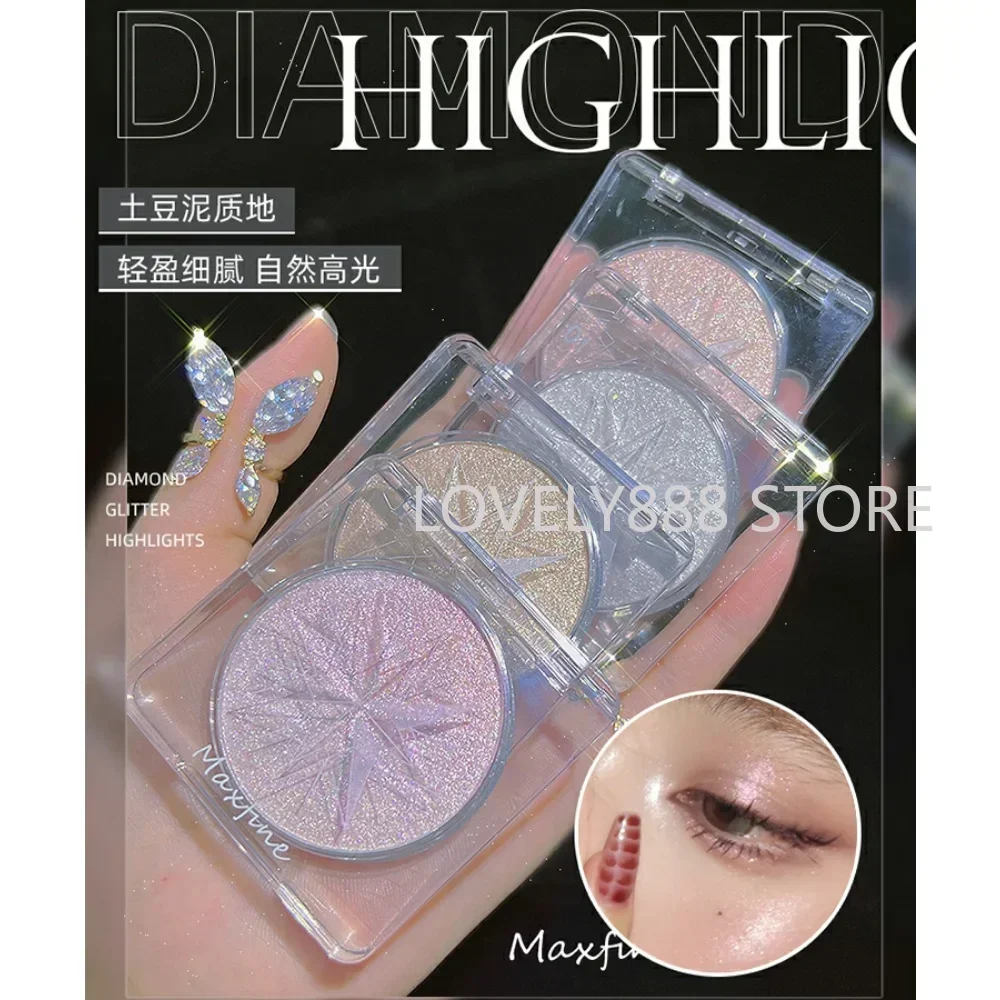 

Highlighter Pearlscent Shimmer Glitter Powder Potato Mud Texture Highlighting Waterproof 3D Contour Powder Makeup Cosmetics