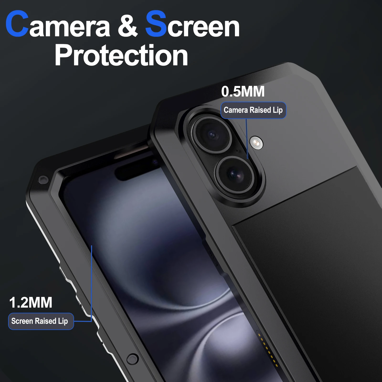 Metall-Rüstung, passend für iPhone 17 Pro Max, 16, 15, 14, 13, 12, 11, XS Max, XR, 6/7/8 – Schutzhülle, All-Inclusive-Dreifachschutz-Gehäuse – Detail 4