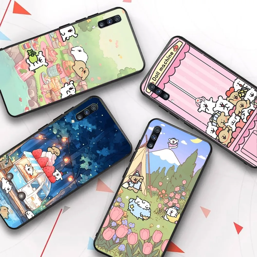 Cute Line Puppy Phone Case For Samsung A 10 11 12 13 20 21 22 30 31 32 40 51 52 53 70 71 72 73 91 13 Shell