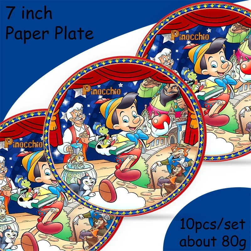 Disney The Adventures of Pinocchio Theme Party Supplies Tableware Cup Plate Topper Kid Baby Party Decoration Girls Baby Shower