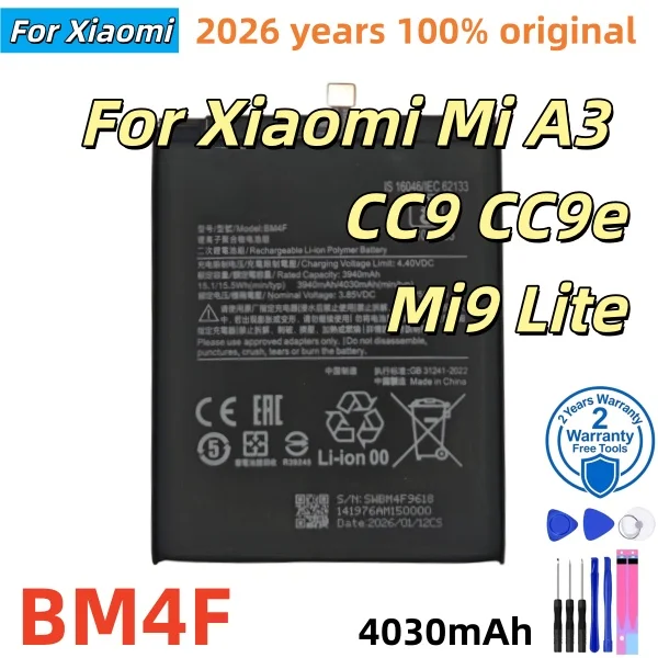 100% Original BM4F For Xiaomi Mi A3 CC9 CC9e CC9 Mi9 Lite 4030mAh Bateria Batteries+Free Tools