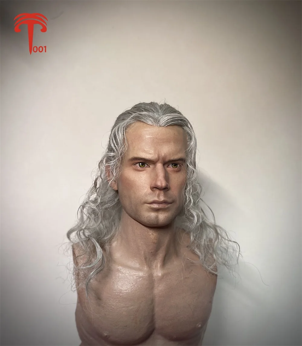 XT001 1/6 Witch Henry Cavill Handmade Hair Transplant Head Sculpture Fit 12