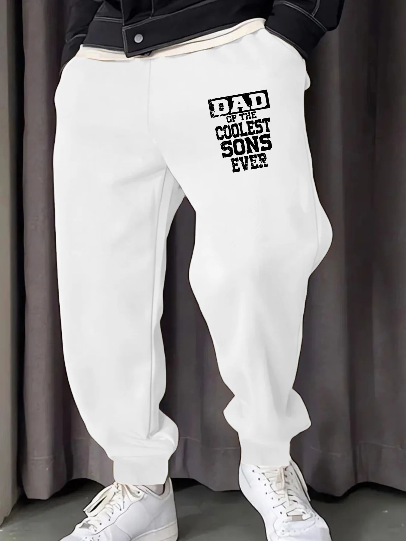 

Мужские спортивные штаны с принтом Dad Of The Coolest Sons Ever, брюки в стиле хип-хоп Y2K, повседневные разноцветные брюки, модные флисовые универсальные брюки