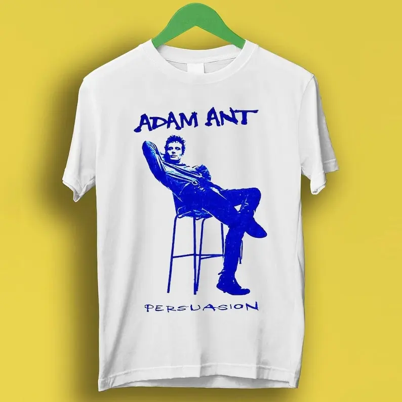 Adam Ants Persuasion New Wave Band Super Cool Hipster moda mejor regalo hombres mujeres música camiseta P7300