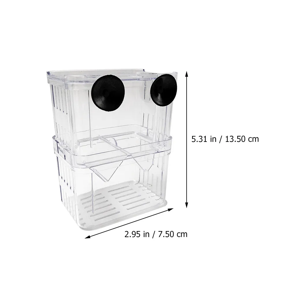 2Pcs Fish Hatching Box Acrylic Double Layer Transparent Cover for Fry Breeding Tank Box Fish Fry Isolation Incubator Breeding