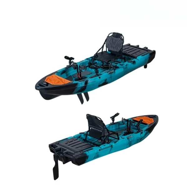 LSF تصميم جديد 2.75 متر 1 شخص وحدات الصيد كاياك مع الدواسات انفصال طوي كاياك HDPE الكهربائية بمحركات #4