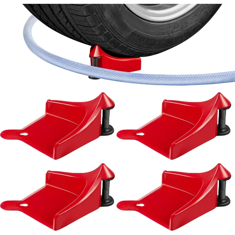 1/4Pcs Car Hose Guide Roller Non Slip TPE Wheel Protector Prevents Pressure Washer Hose Stuck Under Tires Car Washing​