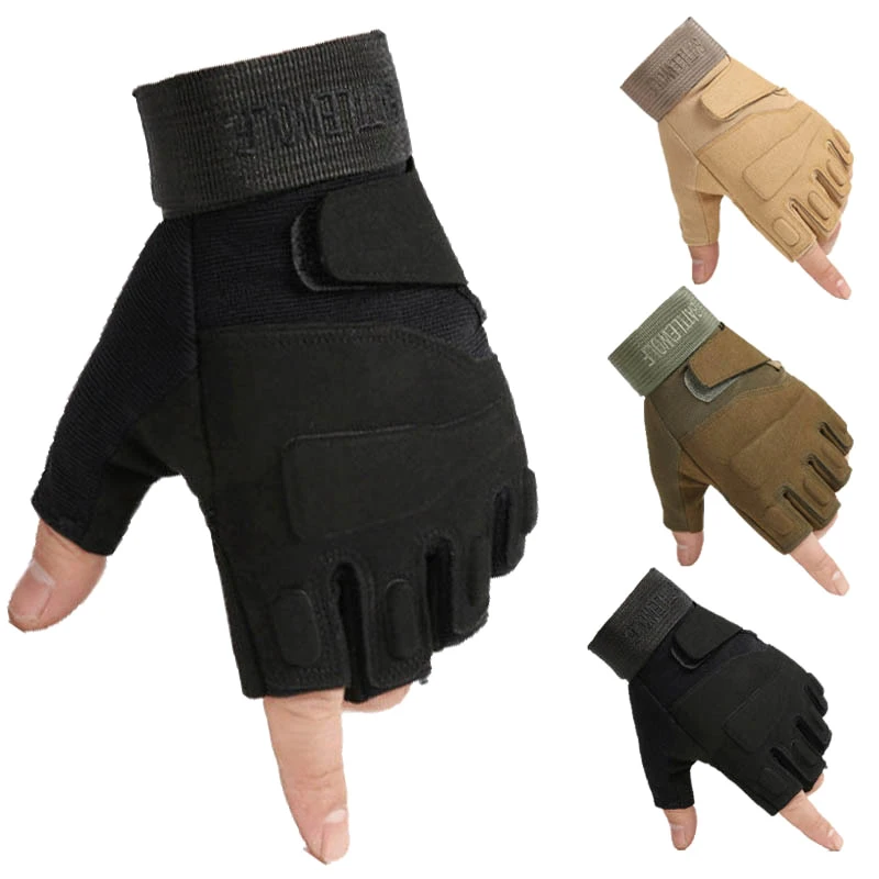 Guantes tácticos de medio dedo para Ciclismo, manoplas deportivas para Airsoft, militares, caza, tiro