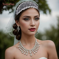 YouLaPan Bride Rhinestones Headwear Bride Banquet Party Gift Tiara Wedding Silver Color Wedding Headband  Hair Accessories HP650