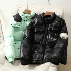 winter Hooded solid color new clothes fashionable and handsome white duck down student jacket men's women 239