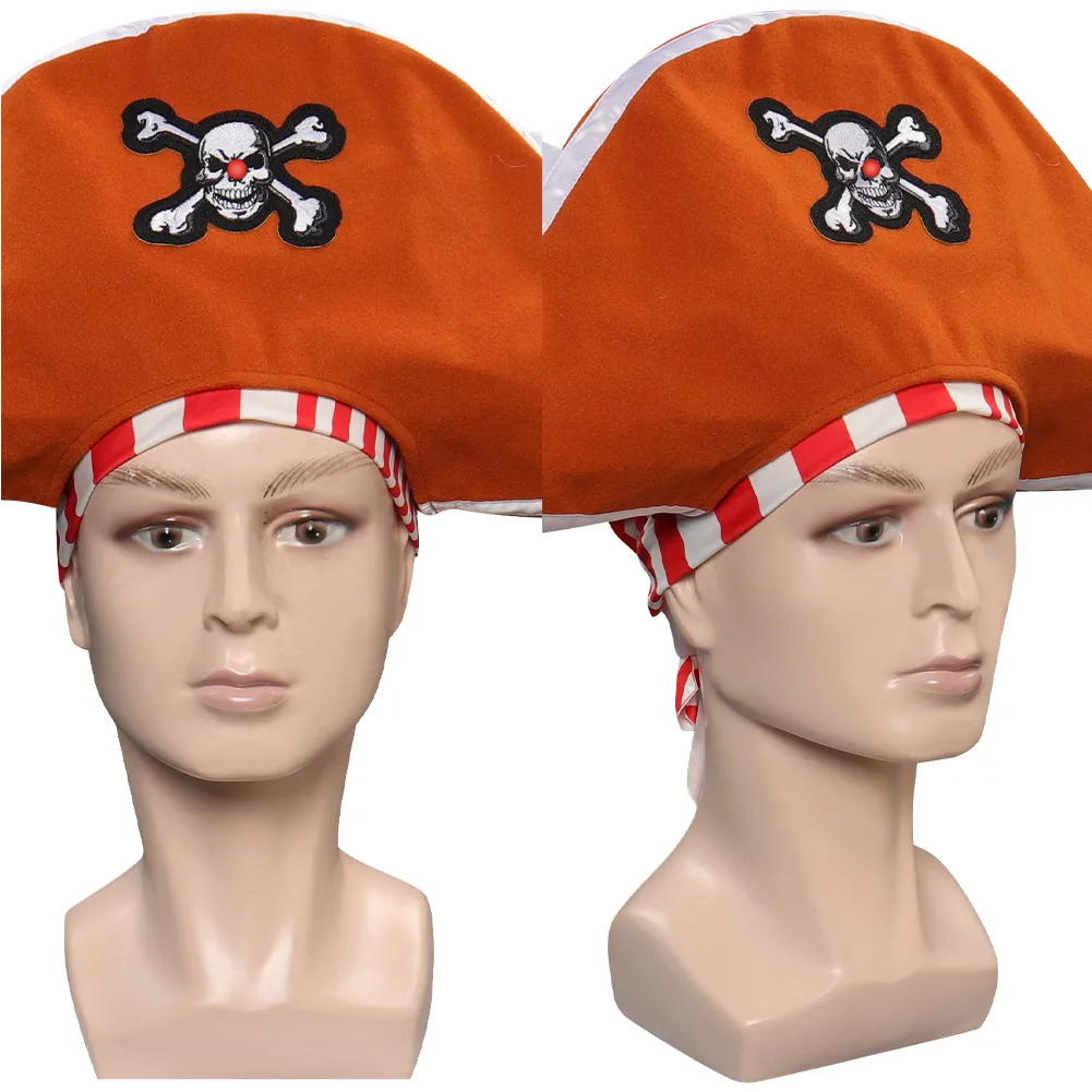 Anime Piece Buggy Pirate Hat Cosplay Cap copricapo per adulti Halloween Carnival Costume accessori