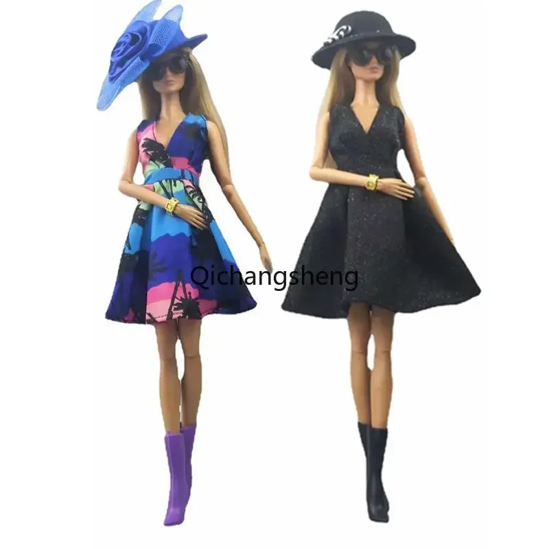 Fashion 1/6 BJD Doll Dress For Barbie Clothes For Barbie Doll Outfits Clothing Floral Gown 11.5