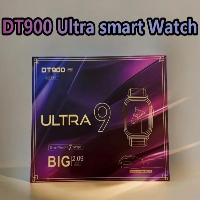 

2025 New DT900 Ultra 2 2HD Deformable Circular Smart Watch with 7 Strap Bluetooth Call Health Monitoring Reloj Smart Watch