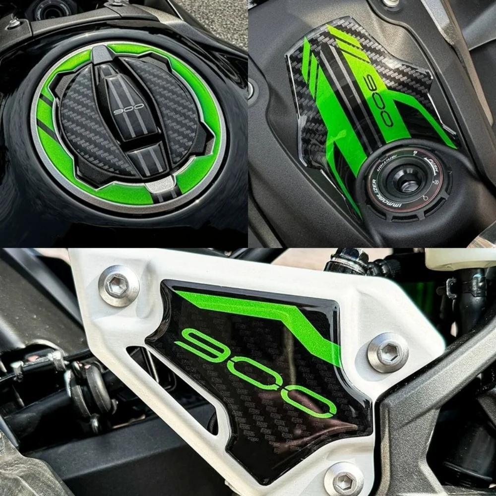 For Z900 Thick 3D Epoxy Protective Tank Stickers Buffer Flying Gravel & Zipper Rubbing Reduce Fuel Tank Scuffs