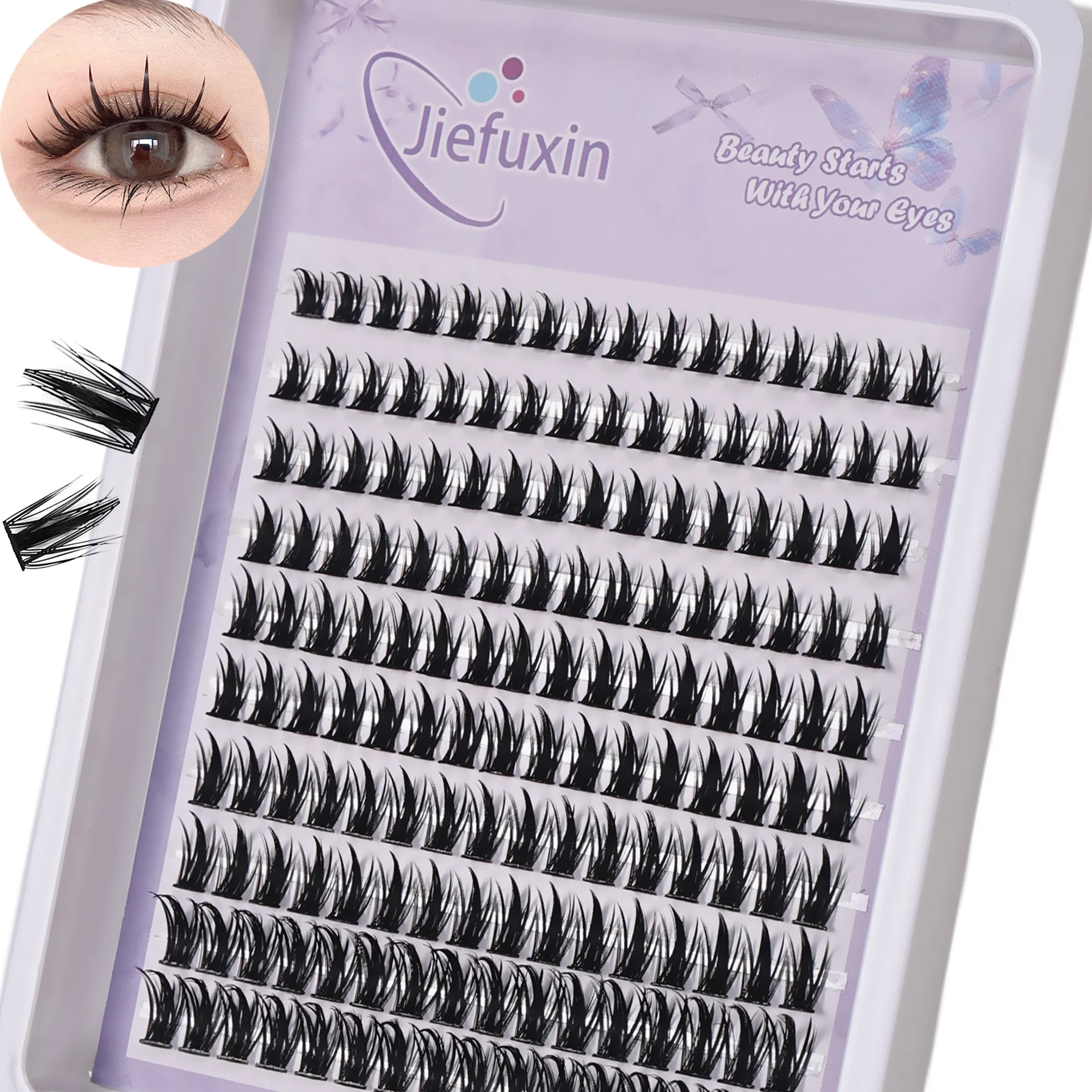 160 Reihen Cluster-Wimpern, künstliche Nerz-Wimpern, Cluster, natürliche Wimpernverlängerung, 3D-Russland-Streifen, individuelle Wimpern-Cluster