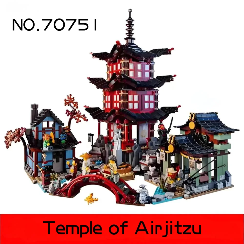 2026 New 2028pcs Mystery Floating Temple of Airjitzu 70751 Asian Shrine Sanctuary Secret Ninja Figures Building Block Toy Gifts
