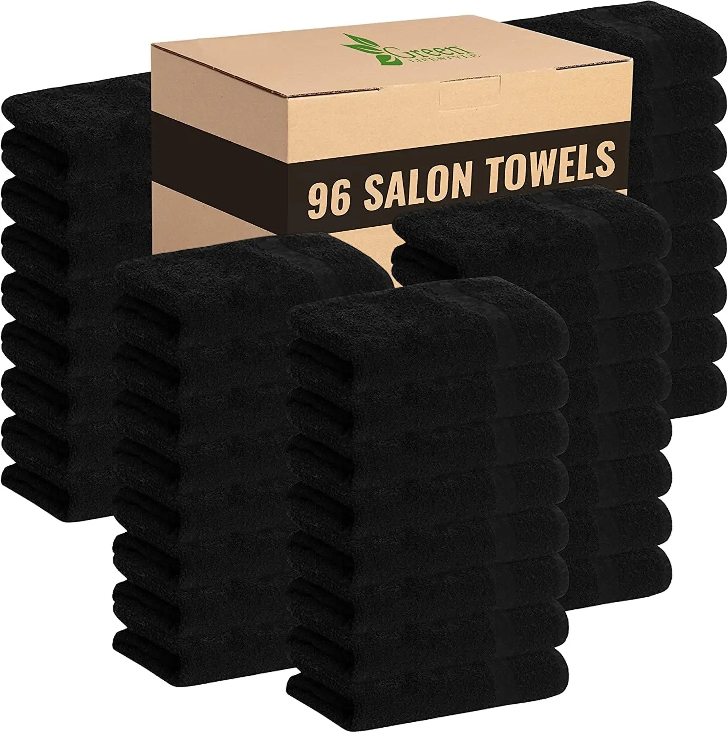 96 Pack Black Pack Hand Towels 16 x 27 Premium Spa Quality Super Soft and Absorbent for Gym Pool Spa Salon and Home